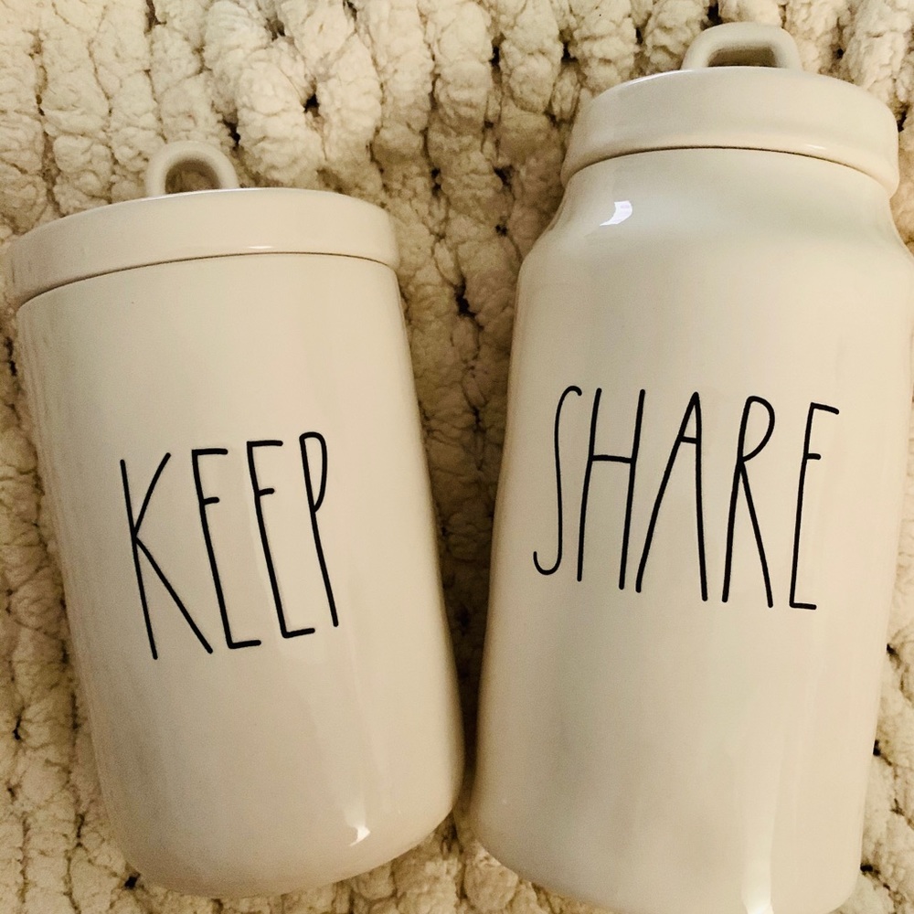 Rae Dunn canister set - KEEP & SHARE